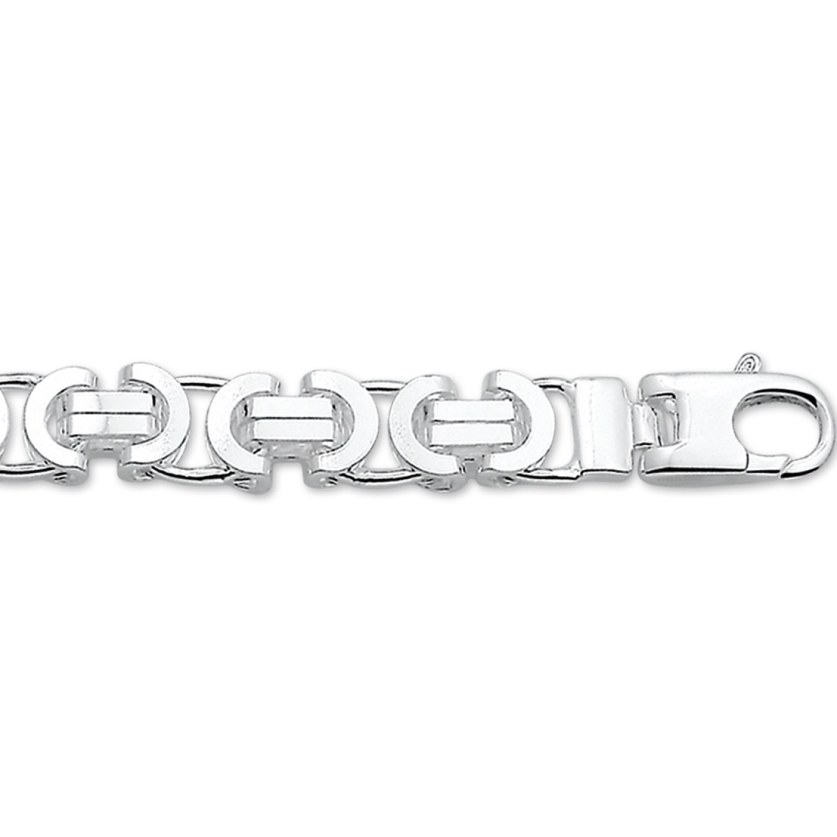Platte zilveren koningsketting 8.5 mm