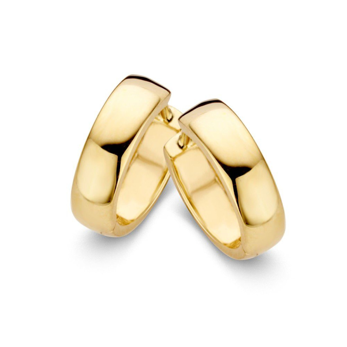 Prachtige gouden klapcreolen 14 mm
