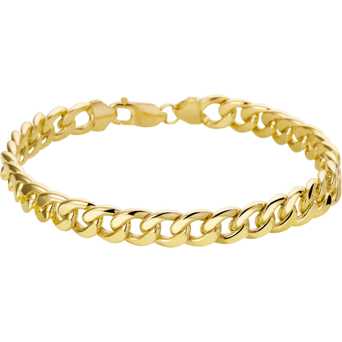 Prachtige zilgold schakelarmband gourmetschakel 8 mm