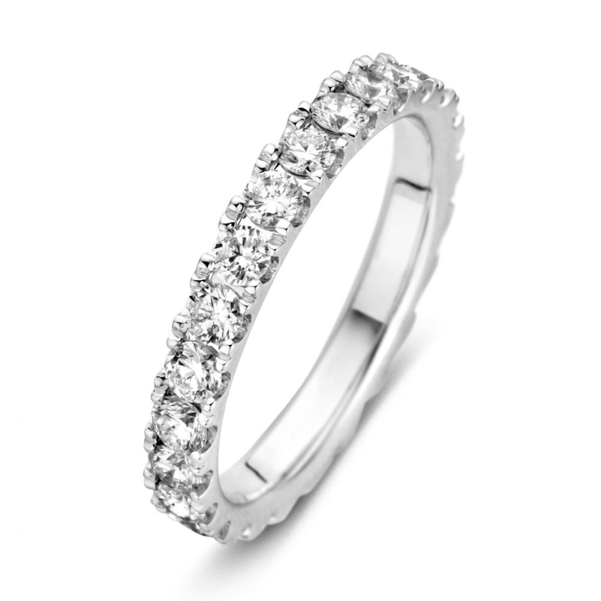 Prachtige memoire ring met diamant in kasteelzetting 1.50 crt.