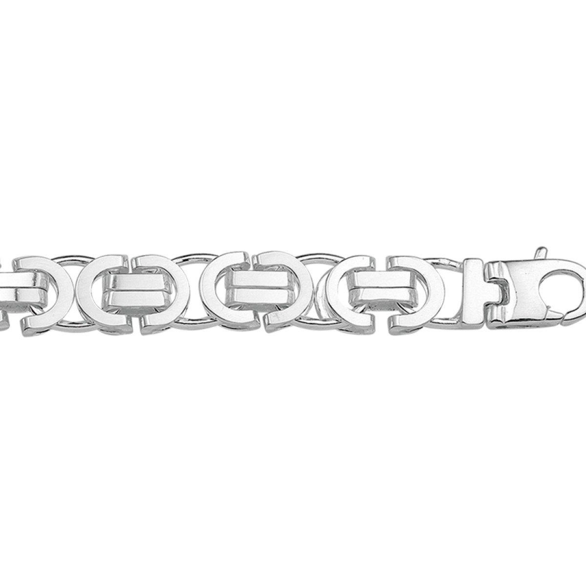 Prachtige zilveren schakelarmband koningsschakel 7.5 mm