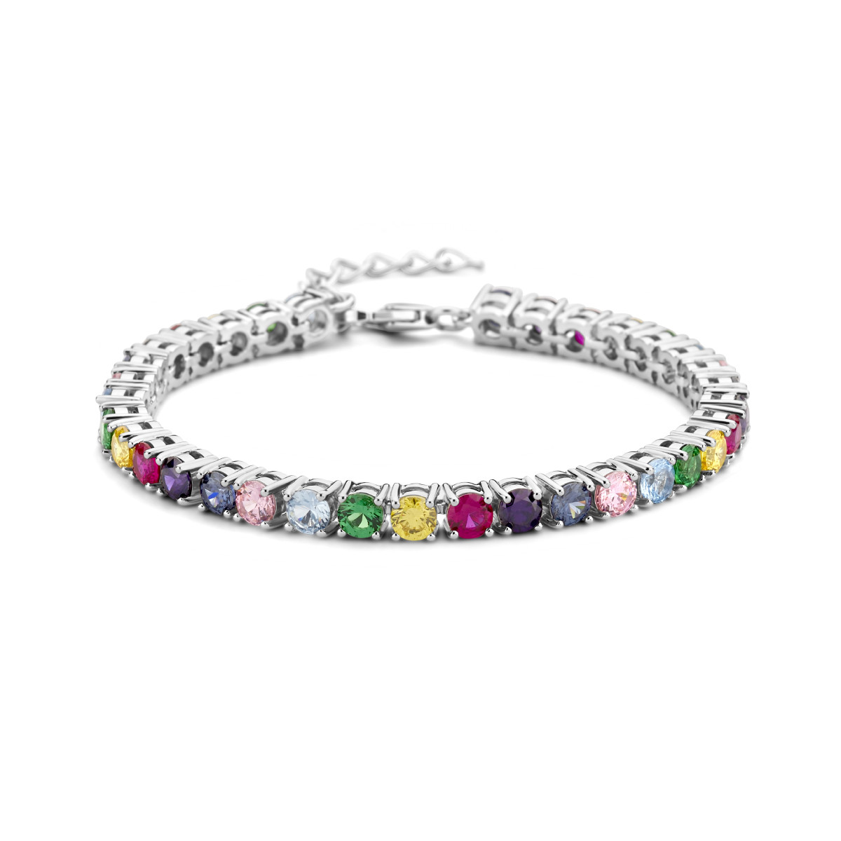 Regenboog tennisarmband zirkonia 4.2 mm - Lengte 16 + 3 cm