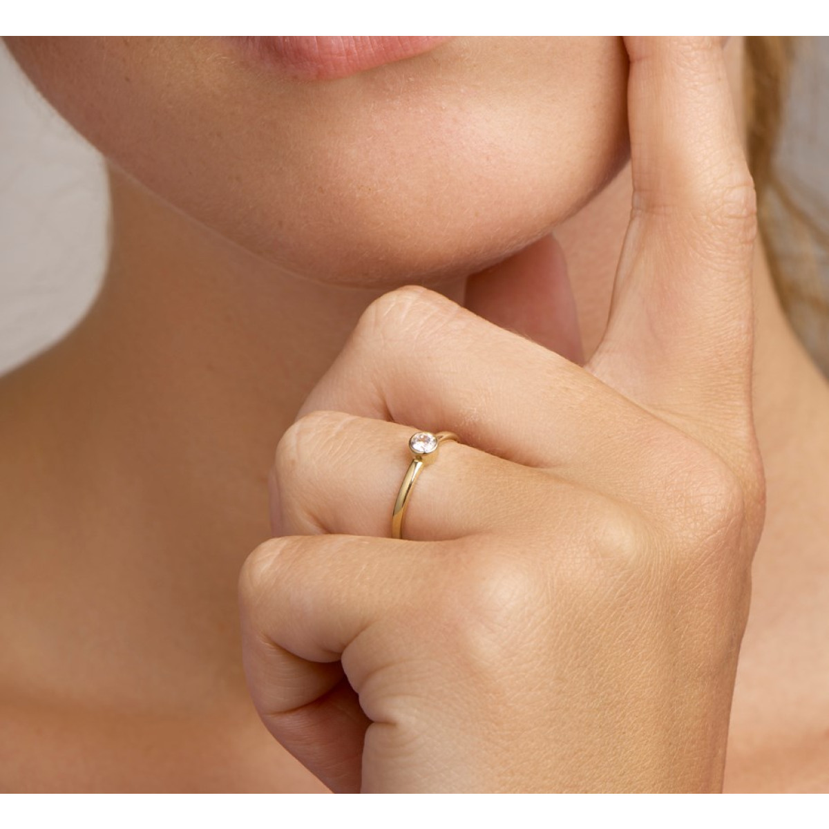 Ring goud 14 krt met zirkonia