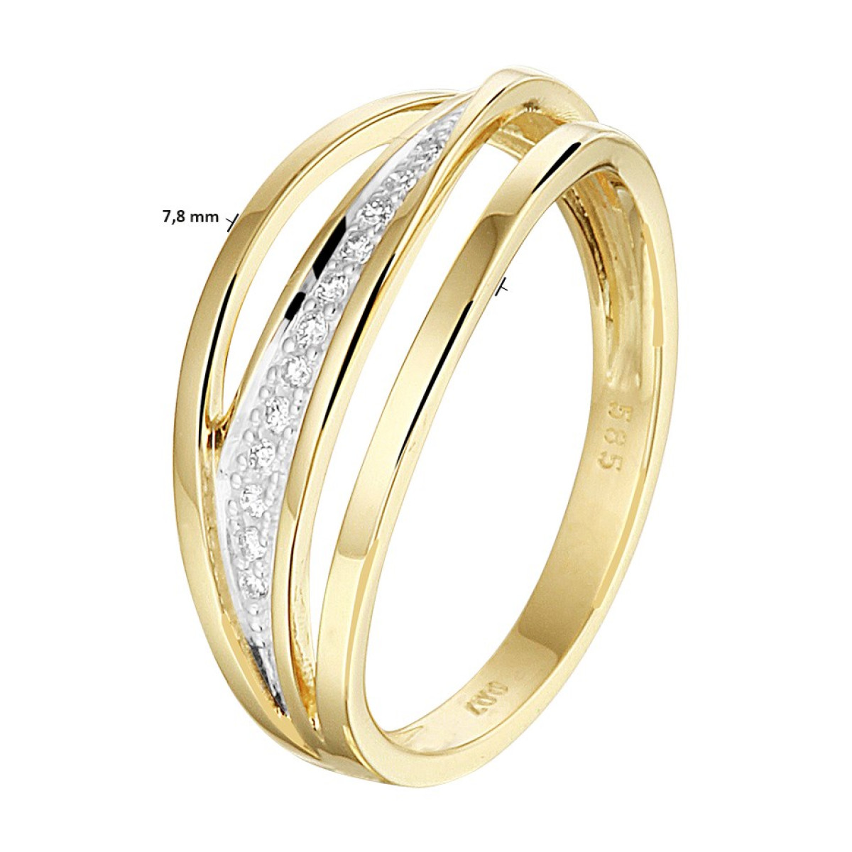 Ring goud diamant 0.07 crt