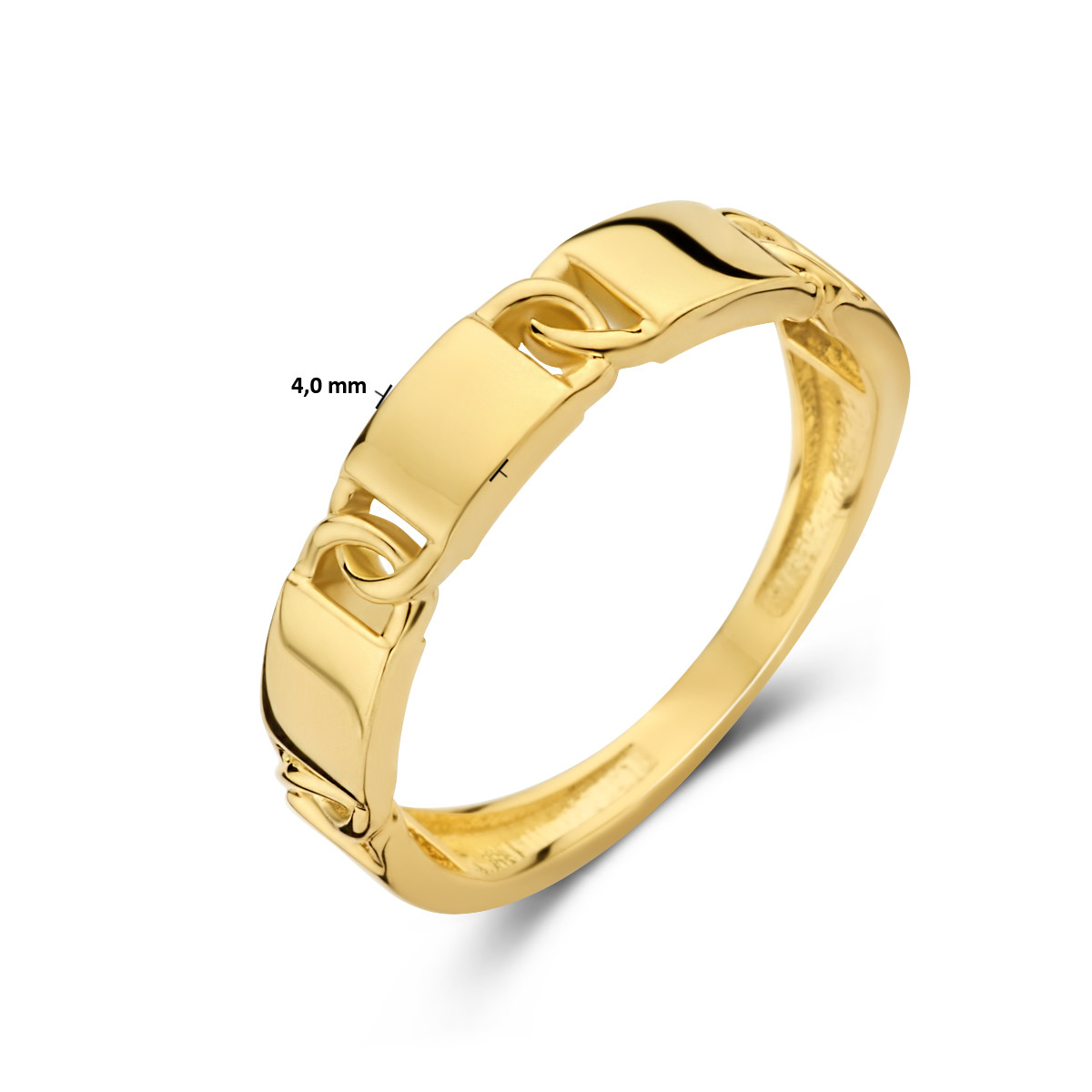 Ring goud met schakelmotief