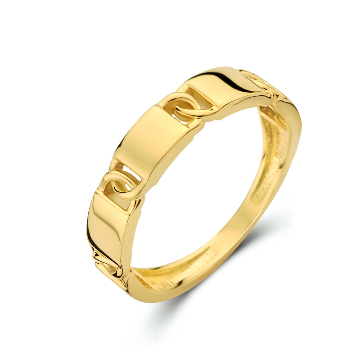 Ring goud met schakelmotief