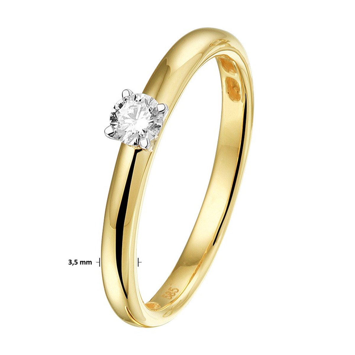 Ring met diamant 0.15 crt