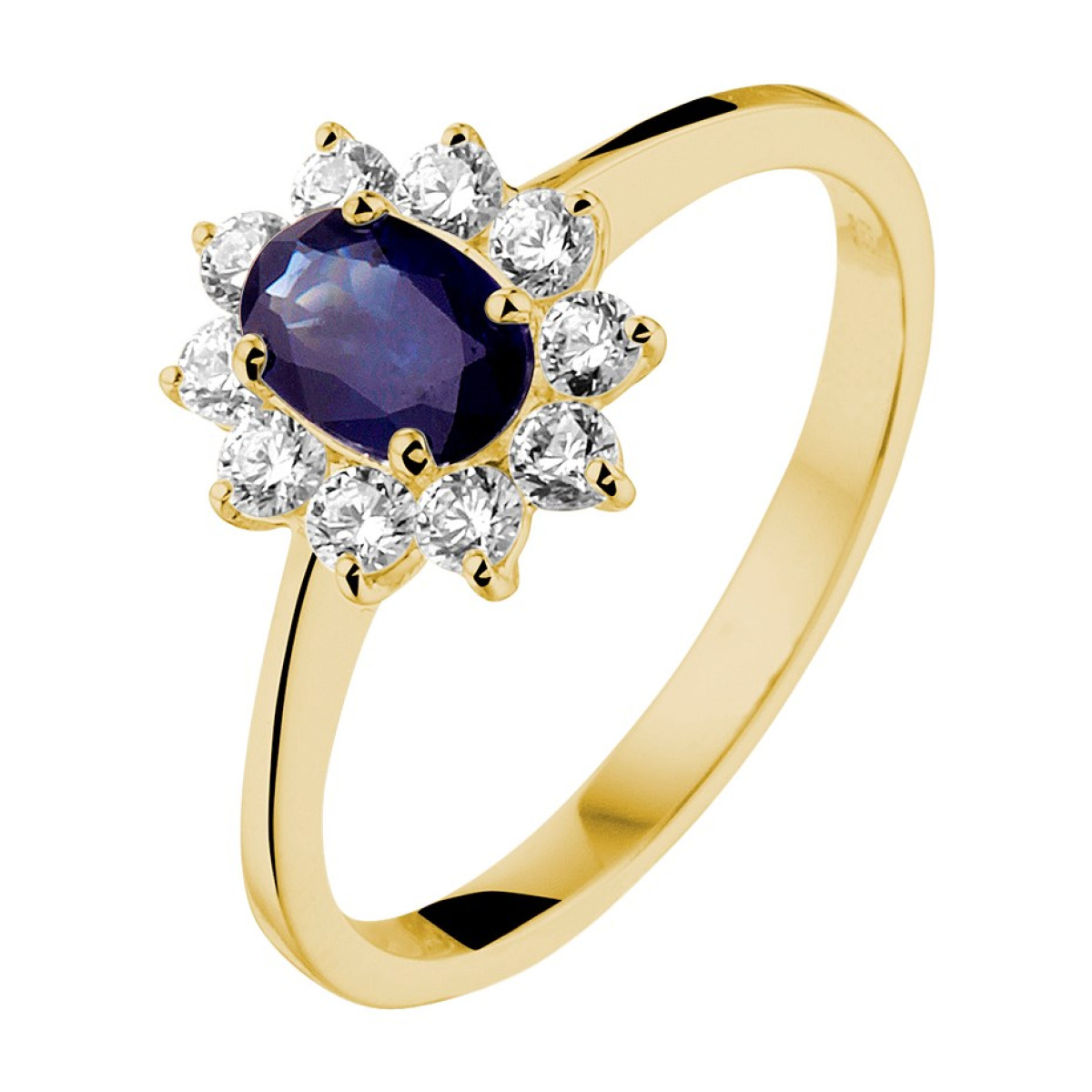 Ring met edelsteen goud saffier