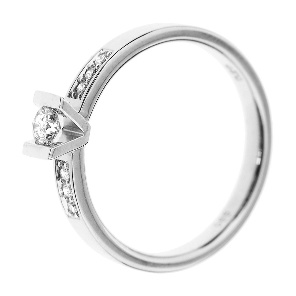 Ring witgoud diamanten 0.2 crt