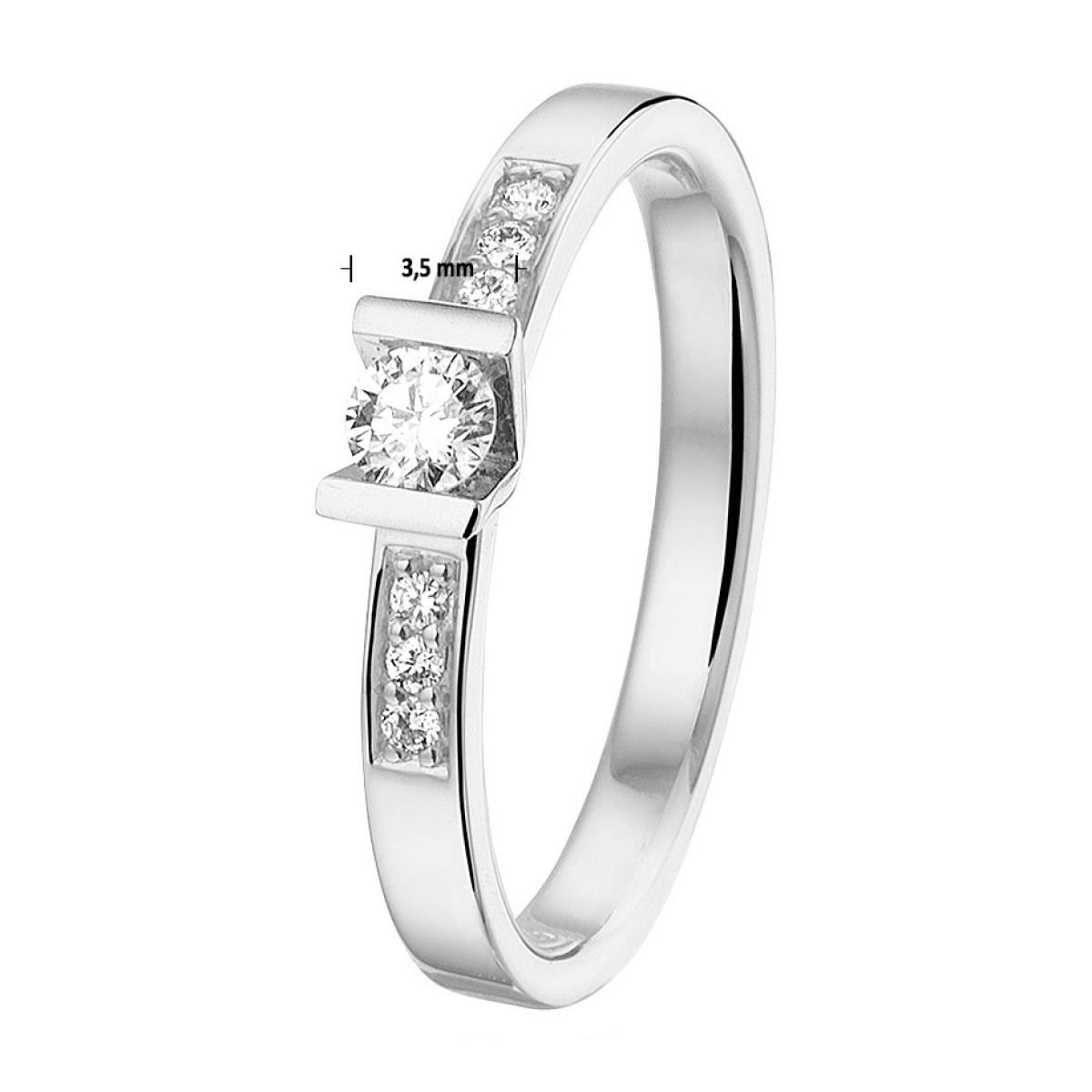 Ring witgoud diamanten 0.2 crt