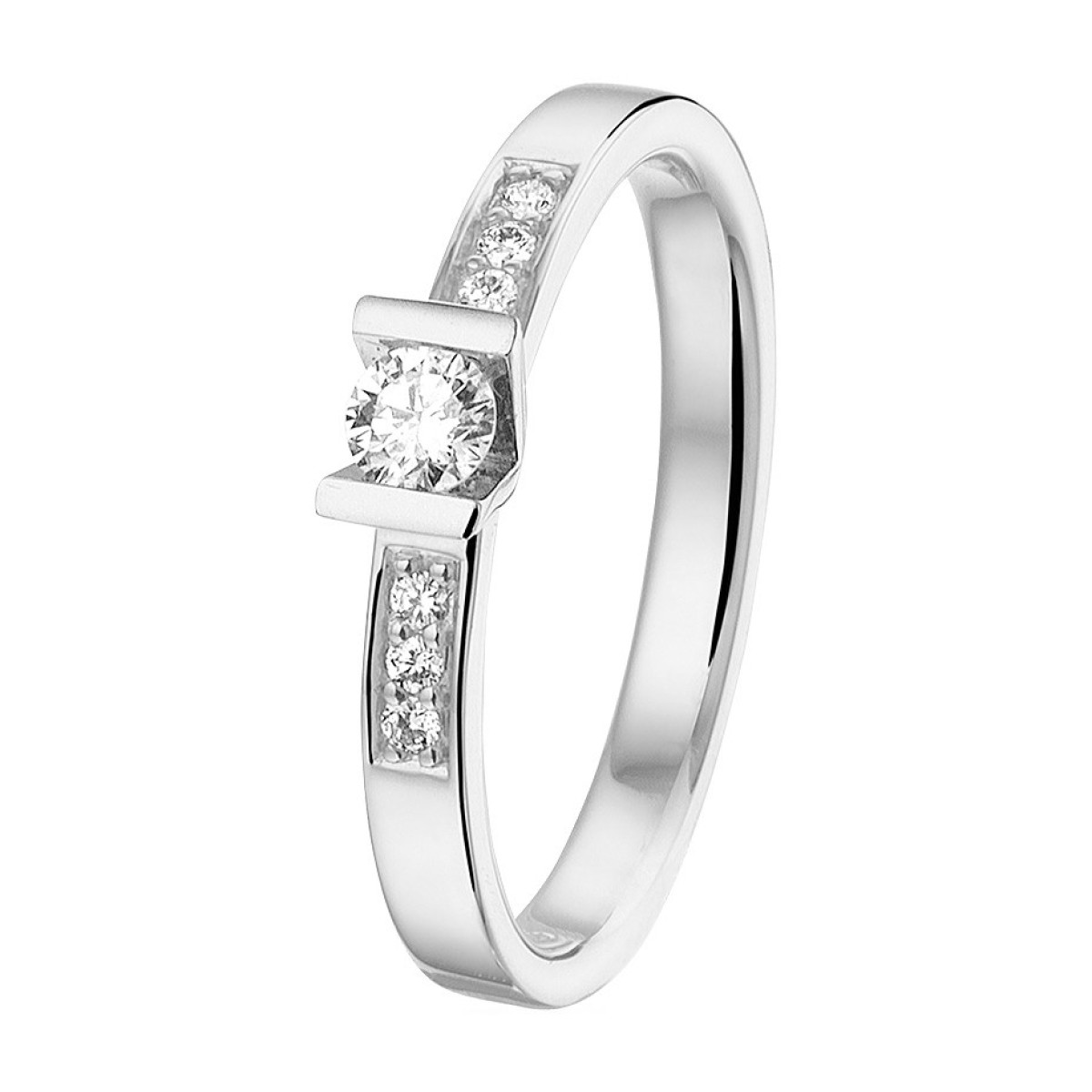 Ring witgoud diamanten 0.2 crt