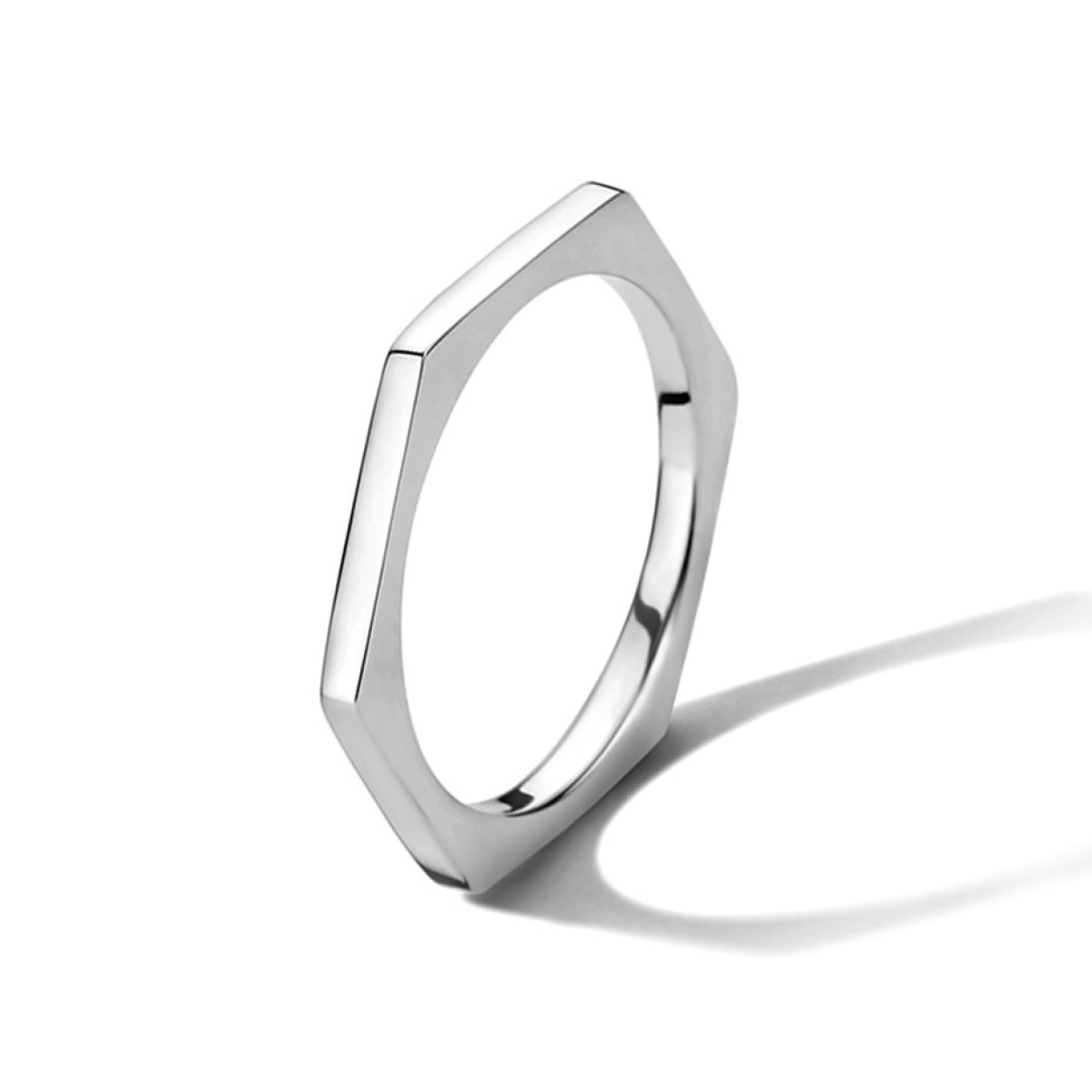 Ring zilver zeshoek