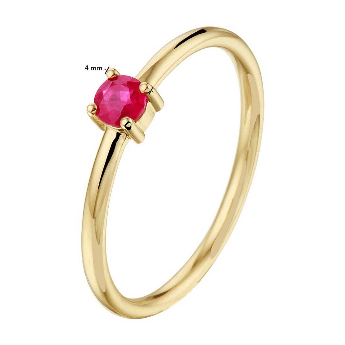 Robijn edelsteen ring van goud