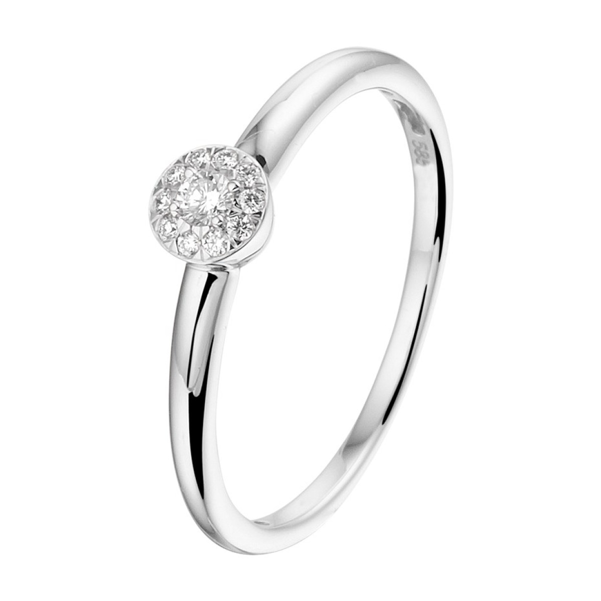 Ring witgoud en diamant 4.5 mm