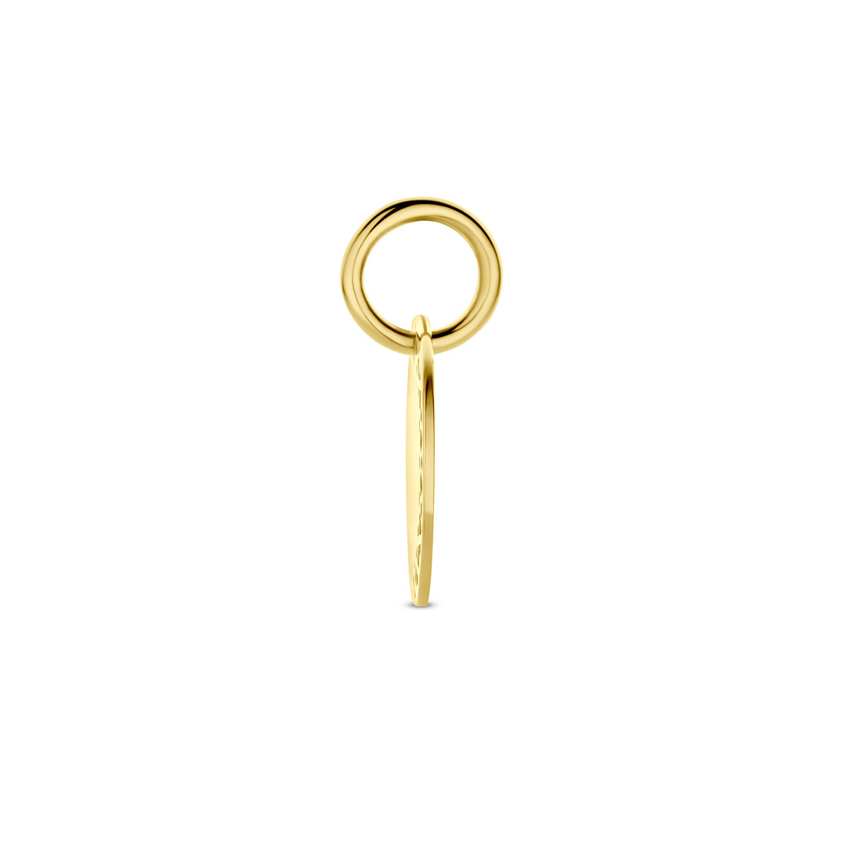 Ronde gouden graveerhanger met bewerkte rand - Diameter 12 mm