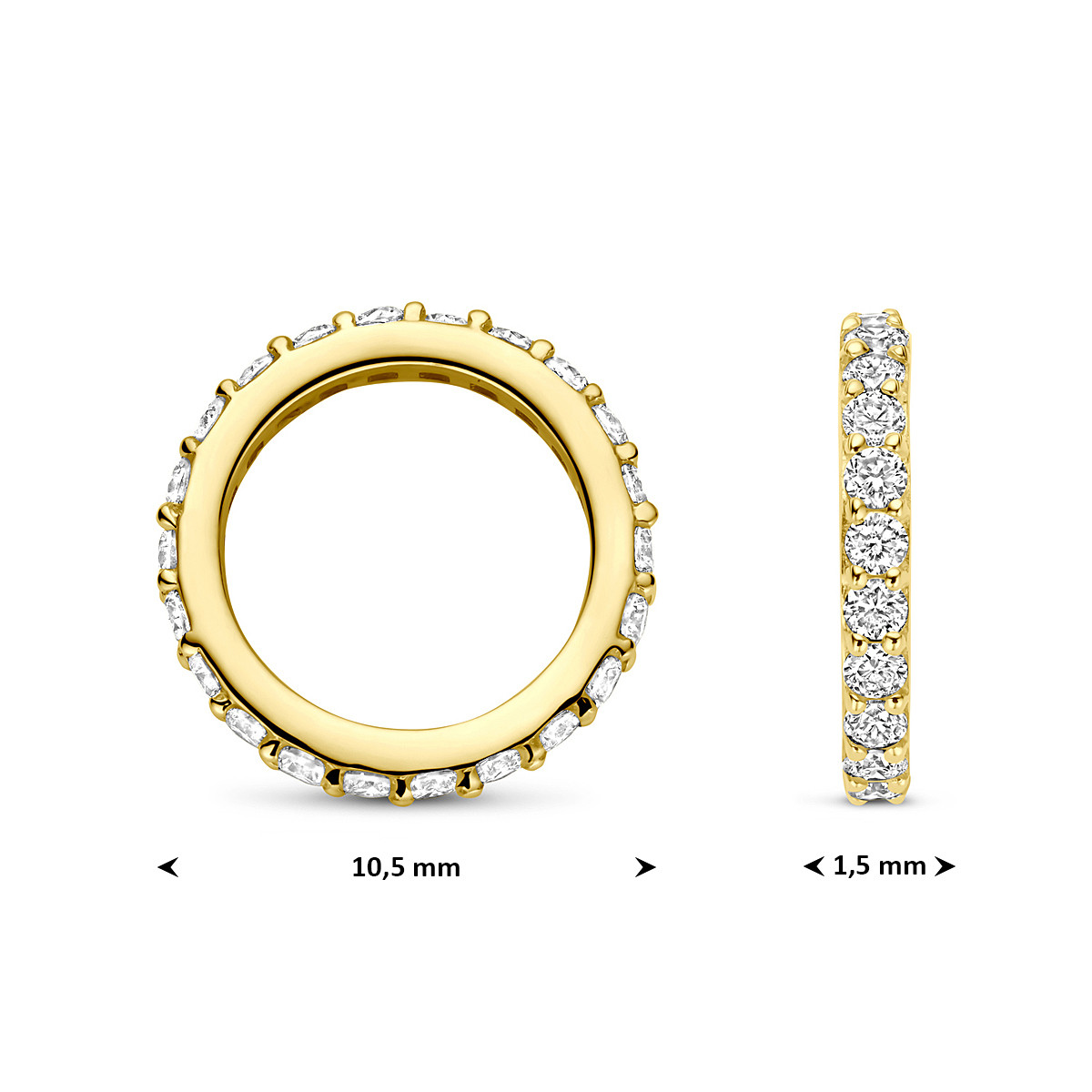Ronde gouden hanger met lab grown 0.21 crt diamanten briljant geslepen - Diameter 10.5 mm