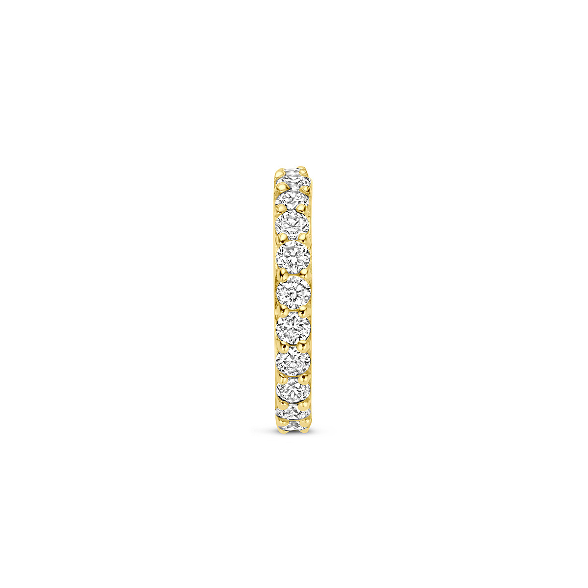 Ronde gouden hanger met lab grown 0.21 crt diamanten briljant geslepen - Diameter 10.5 mm