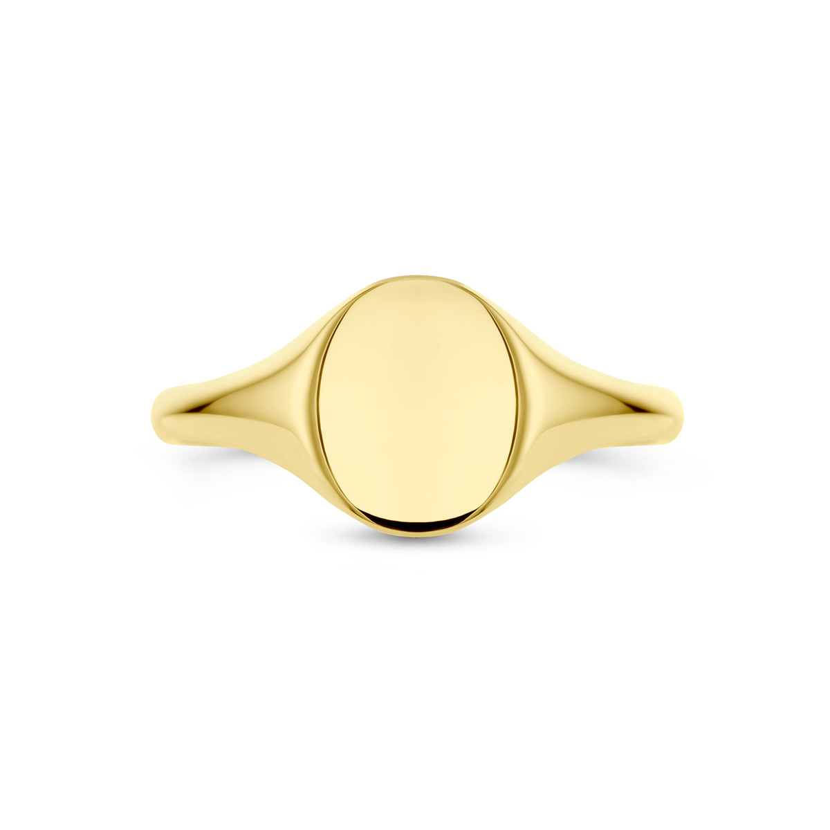 Ronde gouden zegelring 9.5 mm x 8 mm