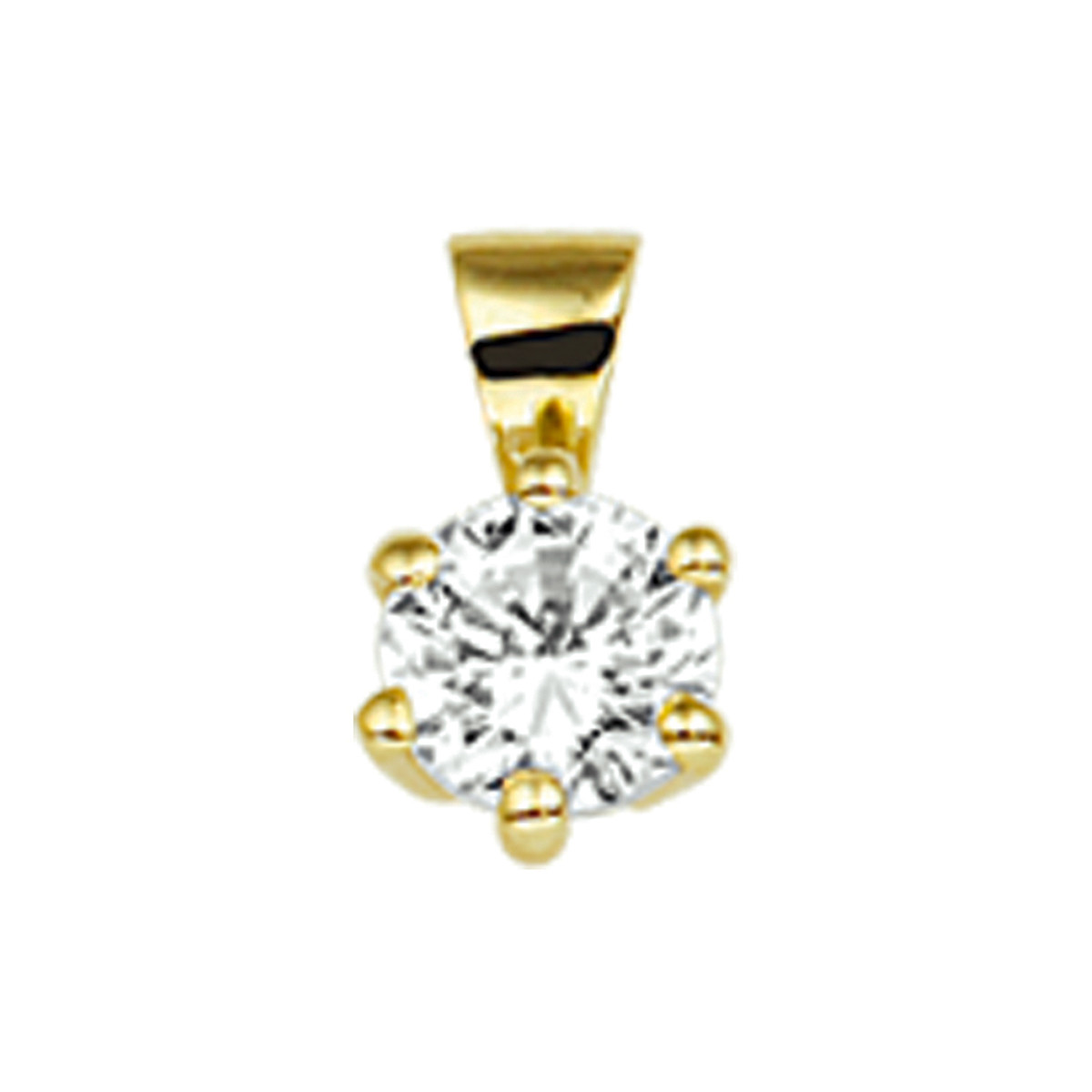 Ronde goudenhanger met zirkonia - 9.5 x 5 mm