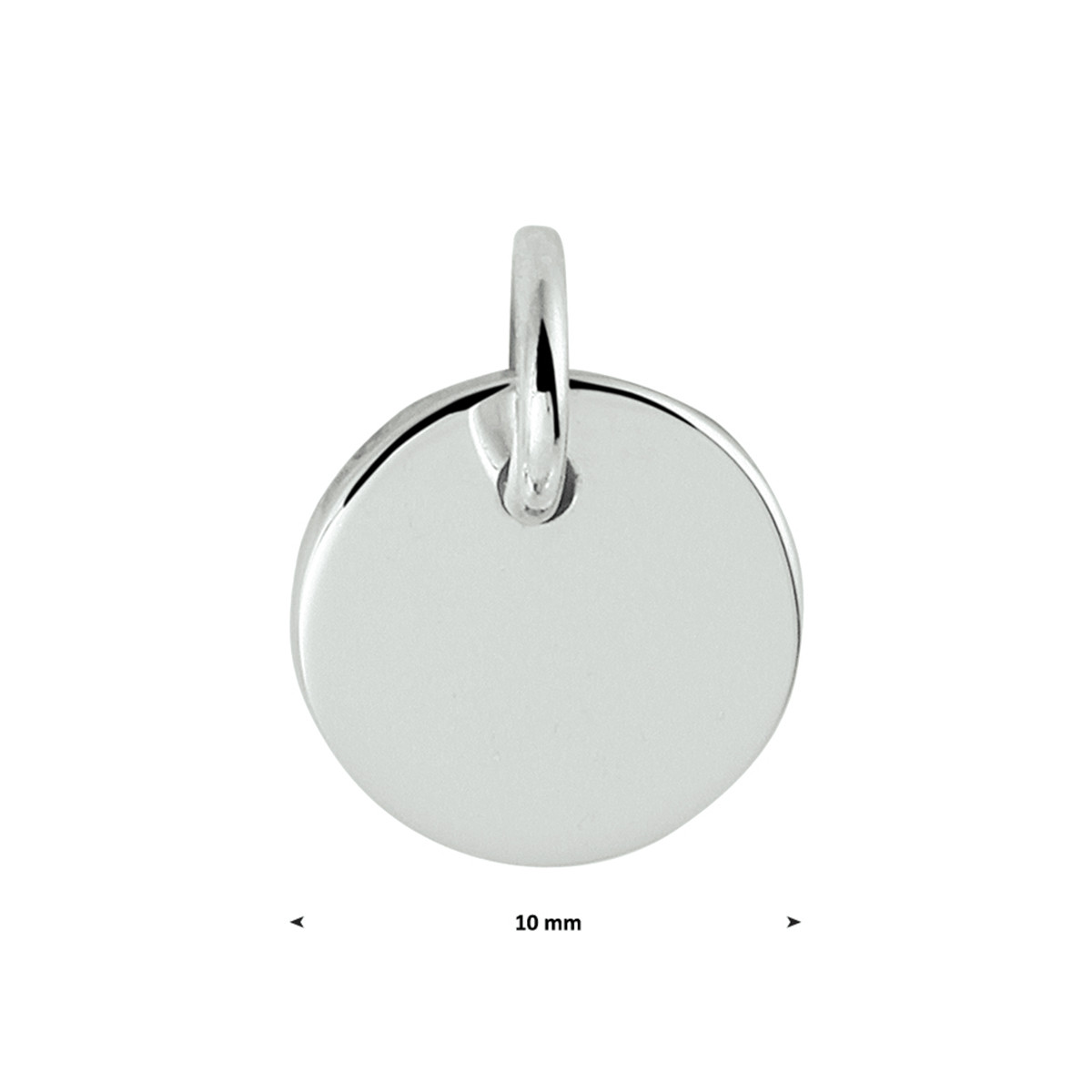 Ronde graveerhanger zilver - Diameter 10 mm