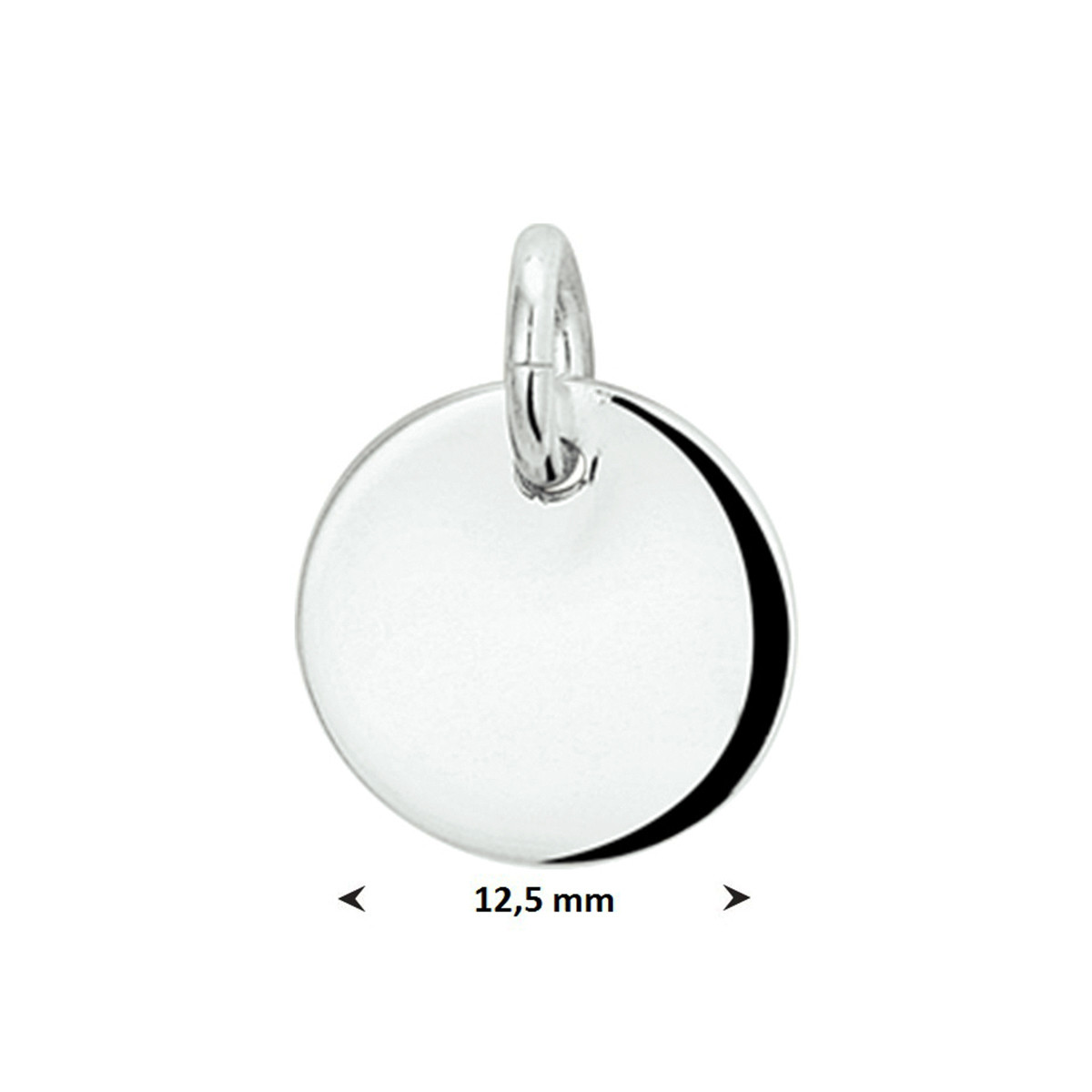 Ronde graveerhanger zilver - Diameter 12.5 mm