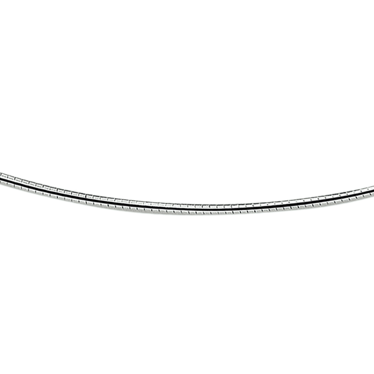 Ronde omega ketting 1.5 mm zilver - Lengte 42 + 3 cm