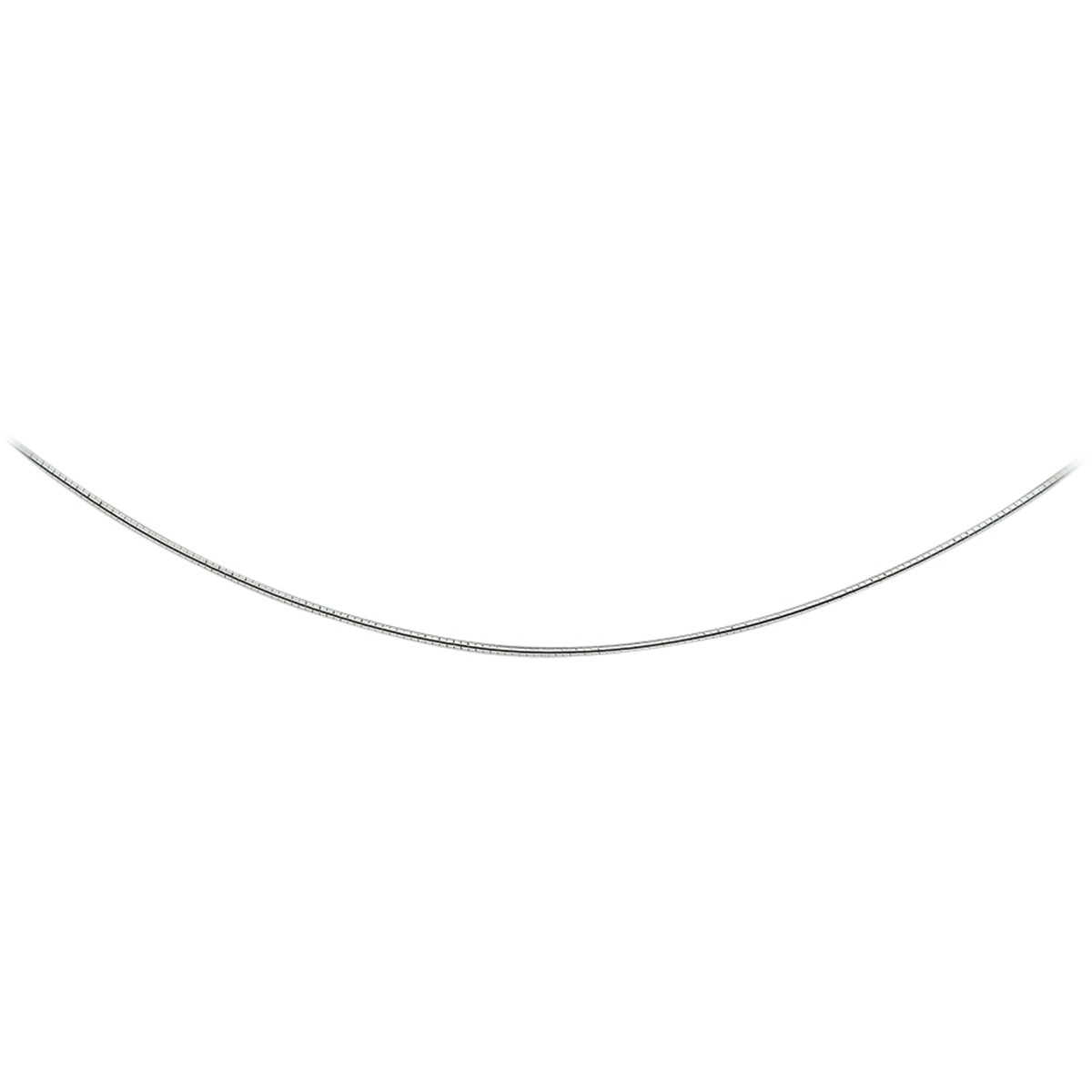 Ronde omega ketting zilver gerhodineerd 1.0 mm