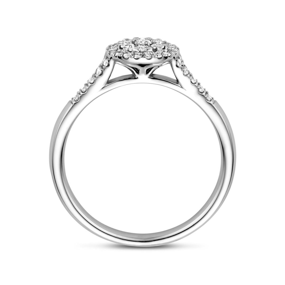 Ronde witgouden ring met diamant 0.36 crt