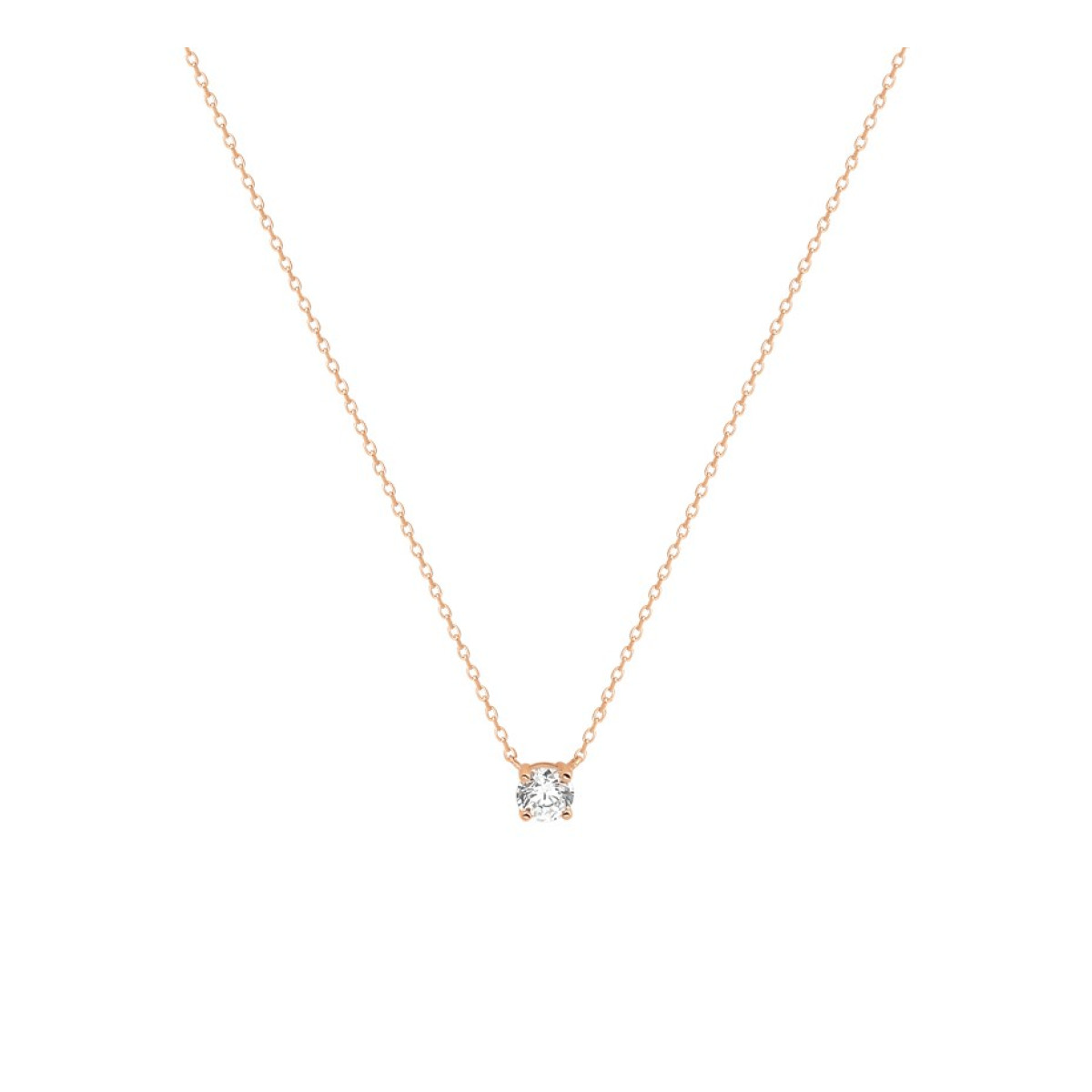 Roségouden ketting met zirkonia