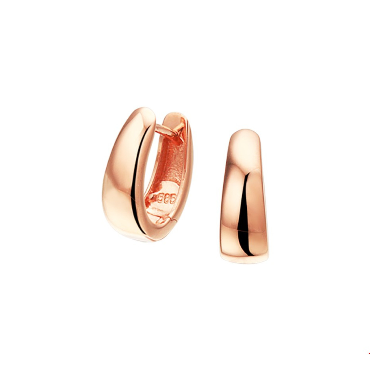 Rosé gouden creolen 12 mm x 4,5 mm