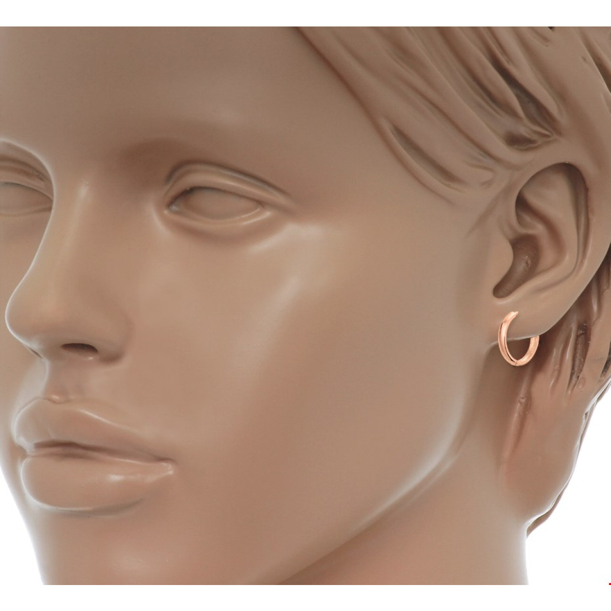 Rosé gouden creolen 14 mm x 3,5 mm