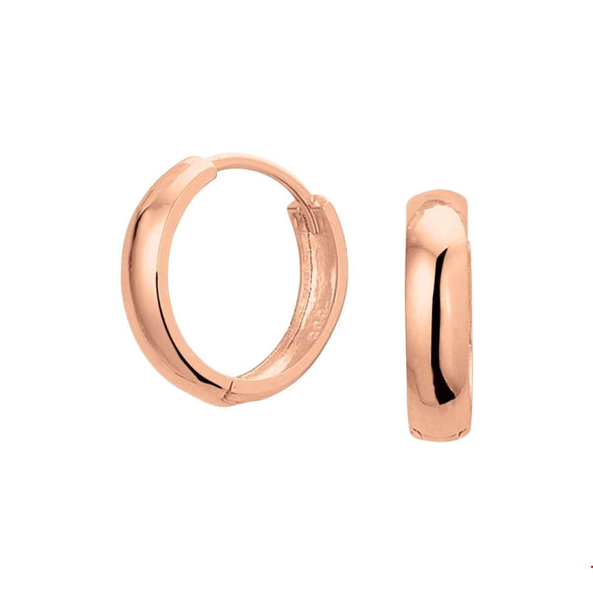 Rosé gouden creolen 14 mm x 3,5 mm