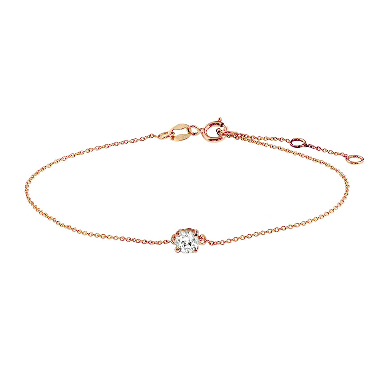 Rosegouden anker armbandje met zirkonia - Lengte 16.5 - 17.5 - 18.5 cm