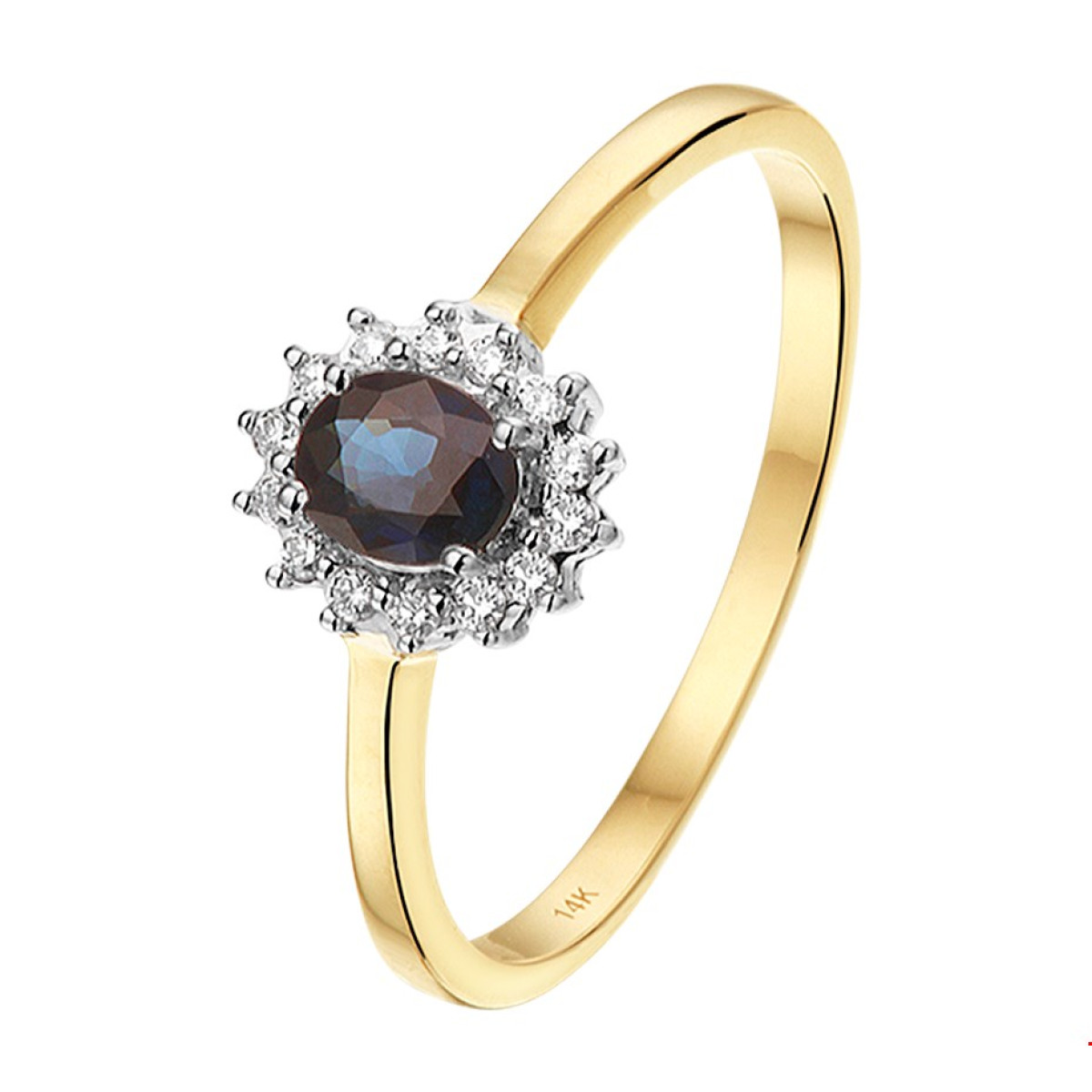 Saffier edelsteen ring bicolor