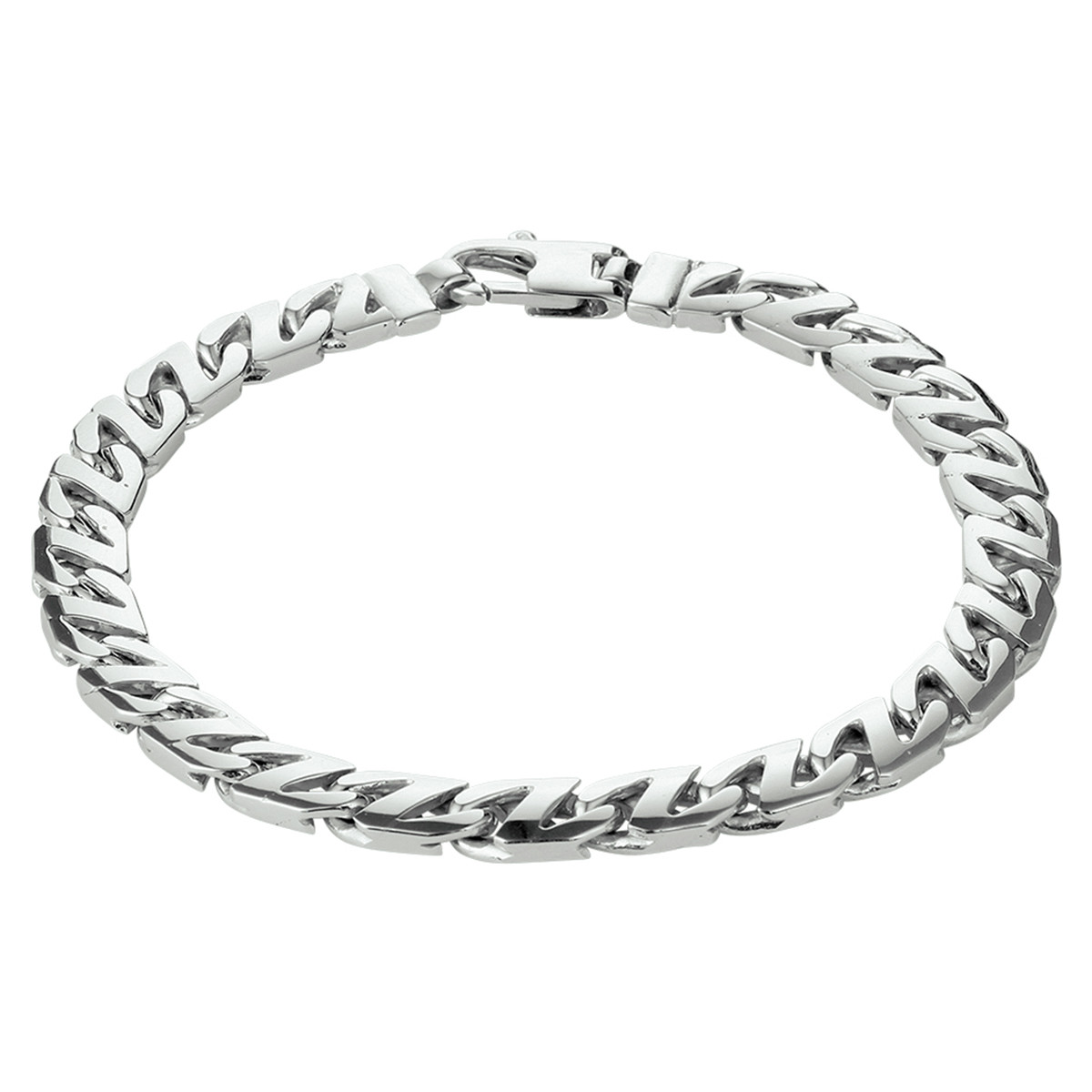 925 zilveren schakelarmband met gourmet schakels glanzend 6.6 mm breed
