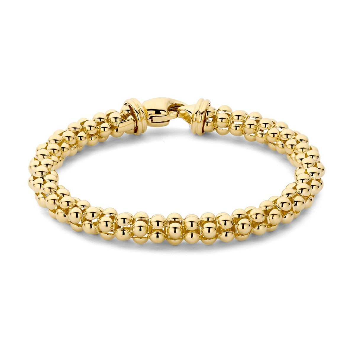 Schakelarmband met bolletjes van 14-karaat goud 7.6 mm breed - Lengte 20 cm