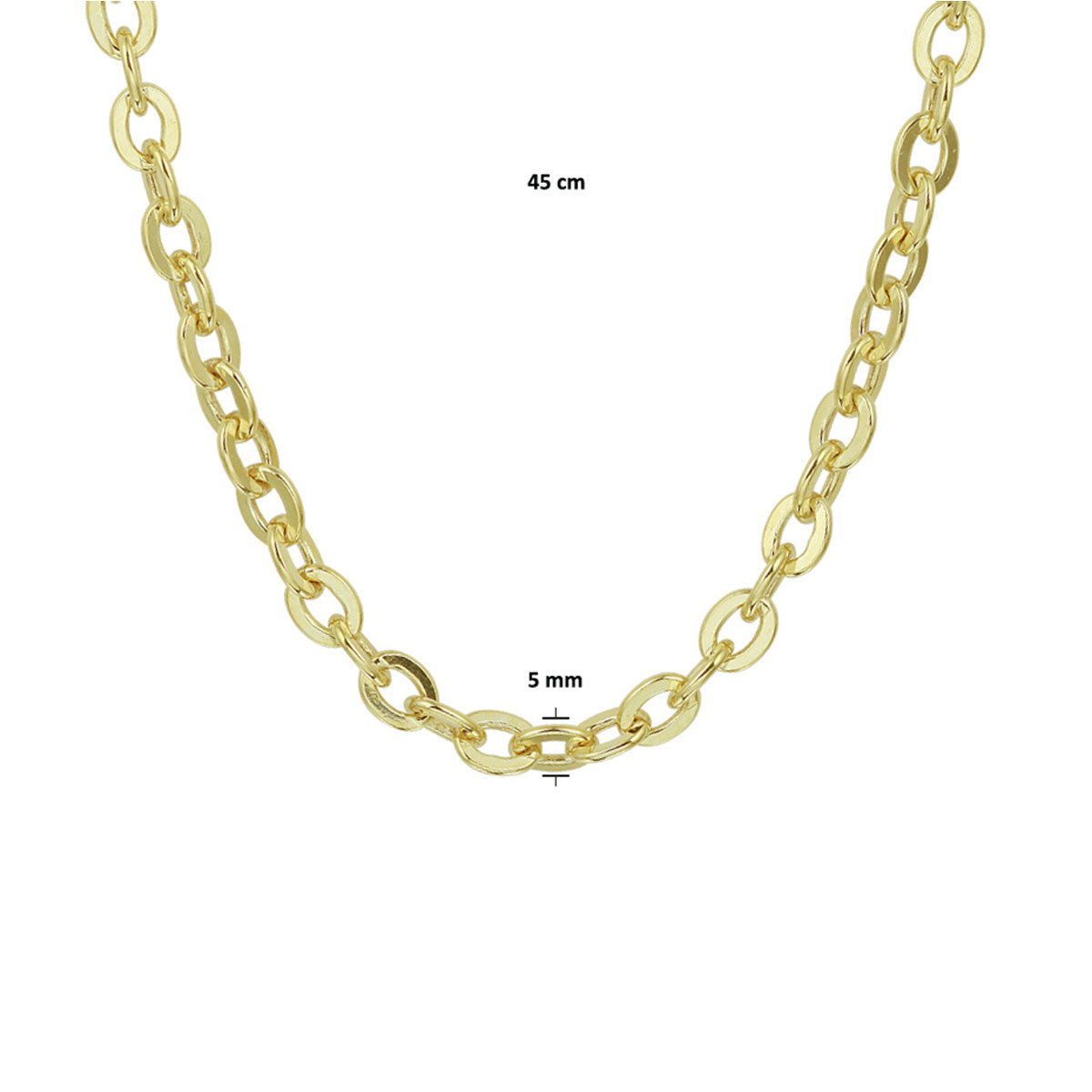Zilgold schakelketting ankerschakel 5 mm - lengte 45 cm
