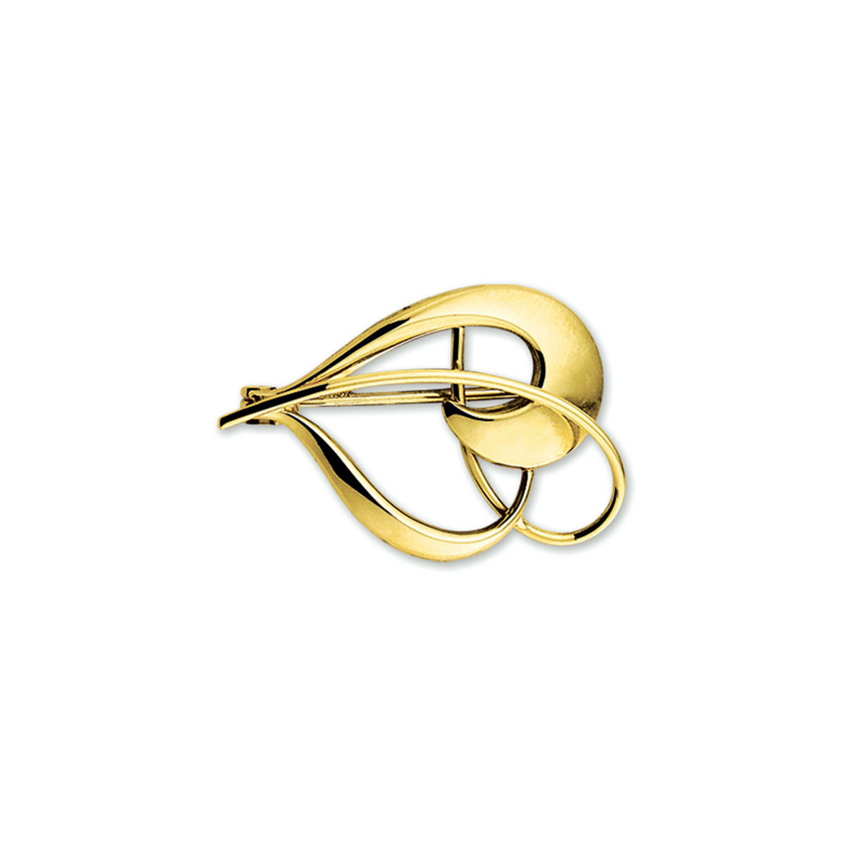 Sierlijke 14-karaat gouden broche - 19 x 30 mm