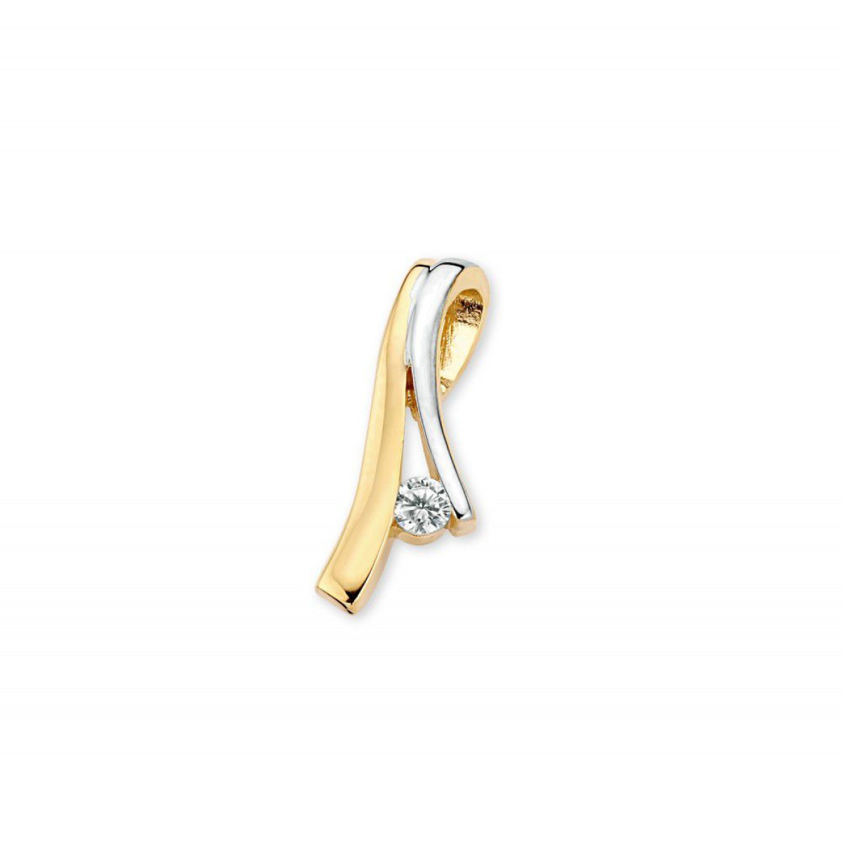 Sierlijke bicolor hanger met zirkonia