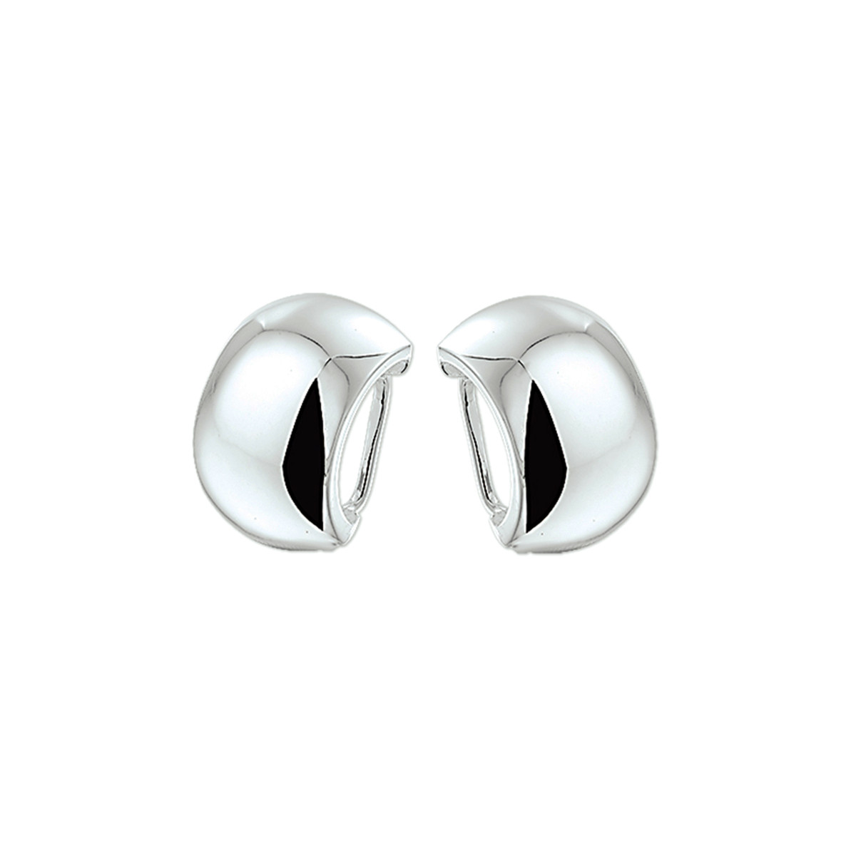 Simpele brede oorclips zilver - 18 x 11.5 mm
