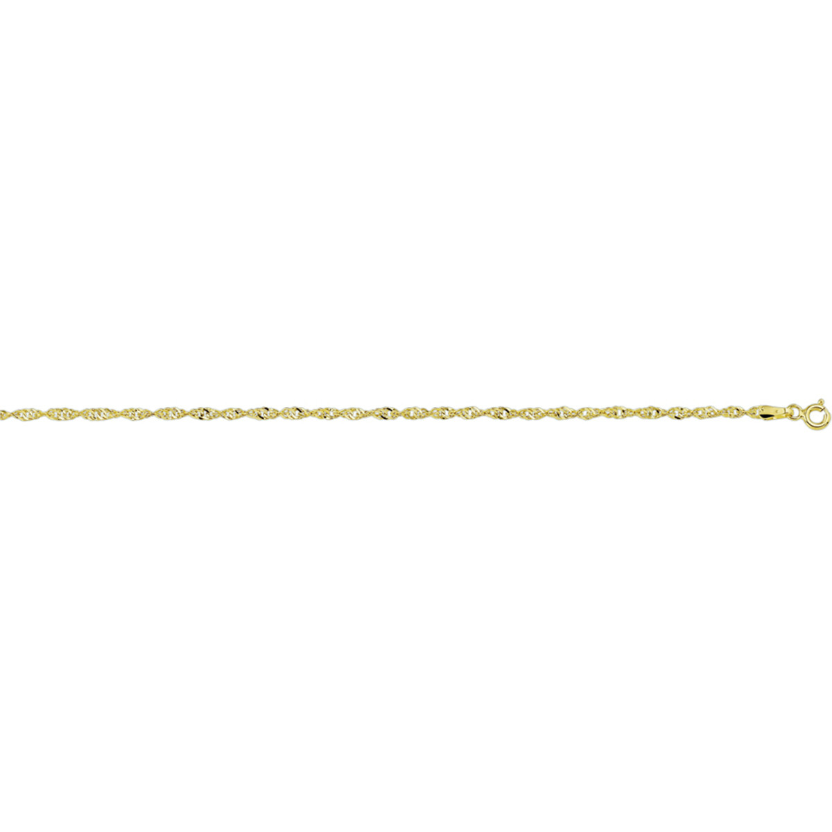 Singapore enkelbandje goud 2.3 mm - Lengte 24 + 2 cm