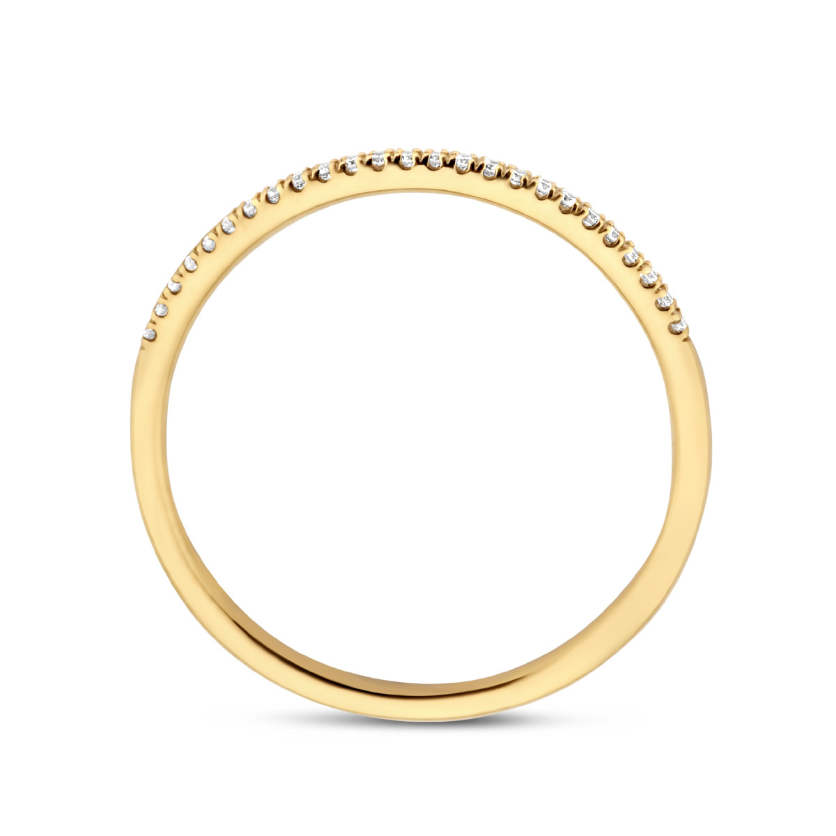 Smalle gouden aanschuifring met diamant