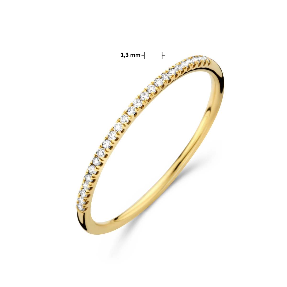 Smalle gouden aanschuifring met diamant
