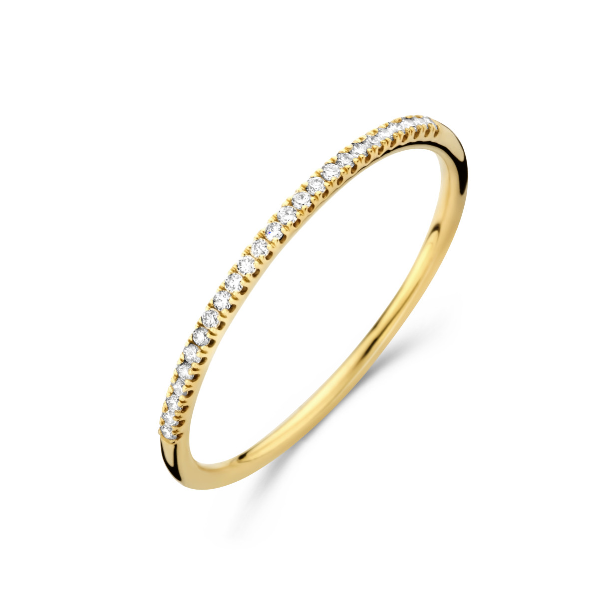 Smalle gouden aanschuifring met diamant