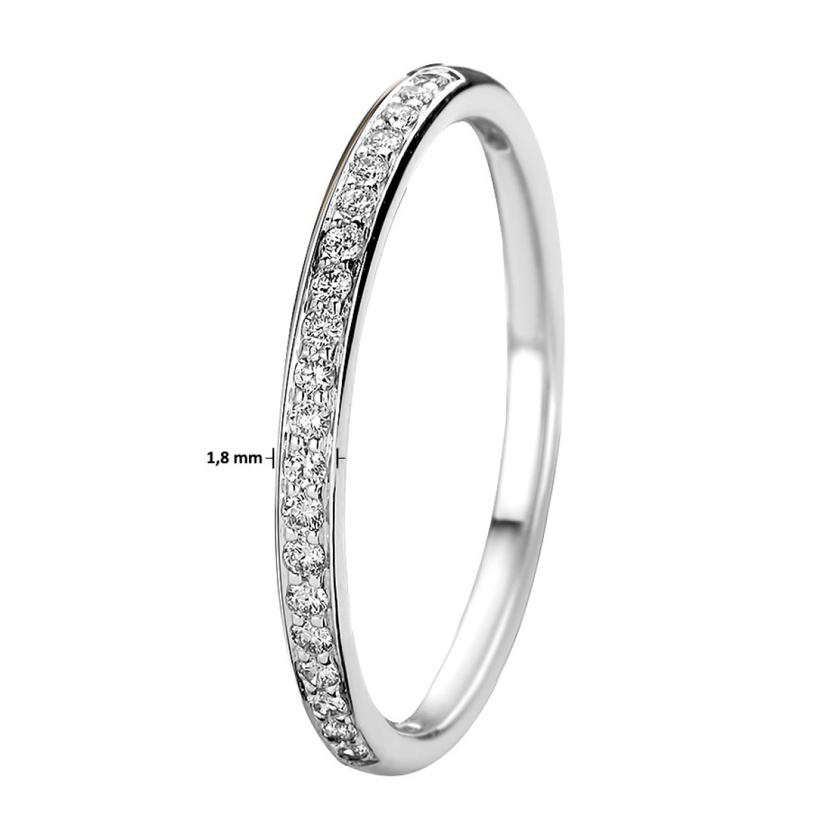 Witgouden ring met diamant 0.13 crt