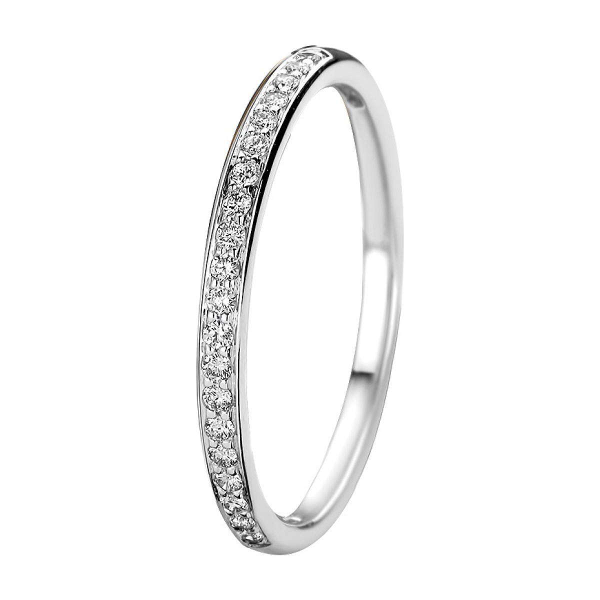 Witgouden ring met diamant 0.13 crt