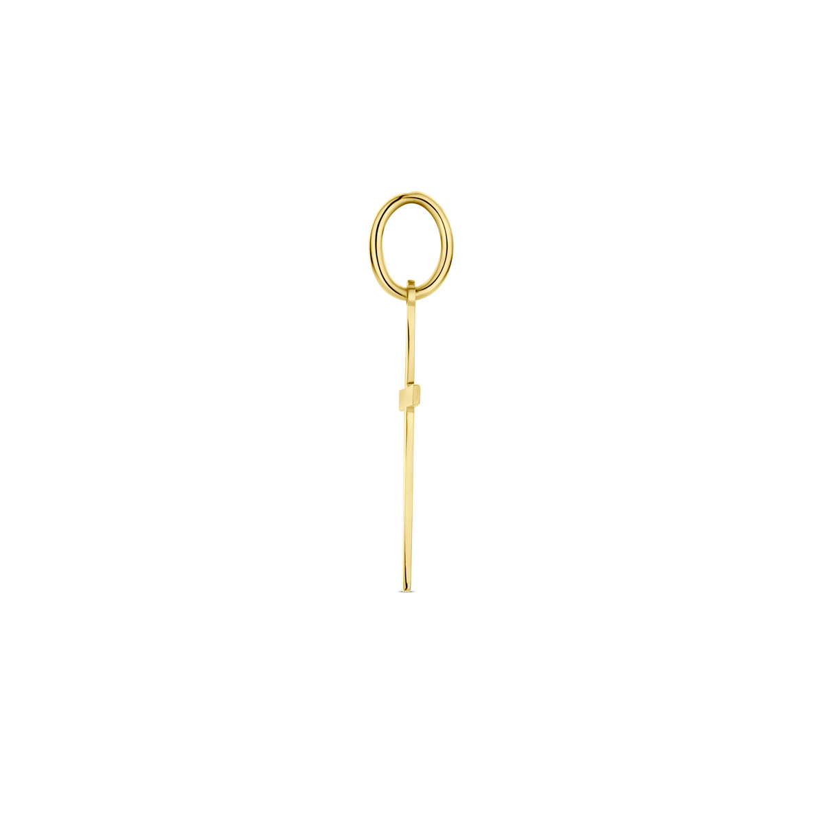 Smal gouden kruisje 10 mm breed - Hoogte 23.5 mm