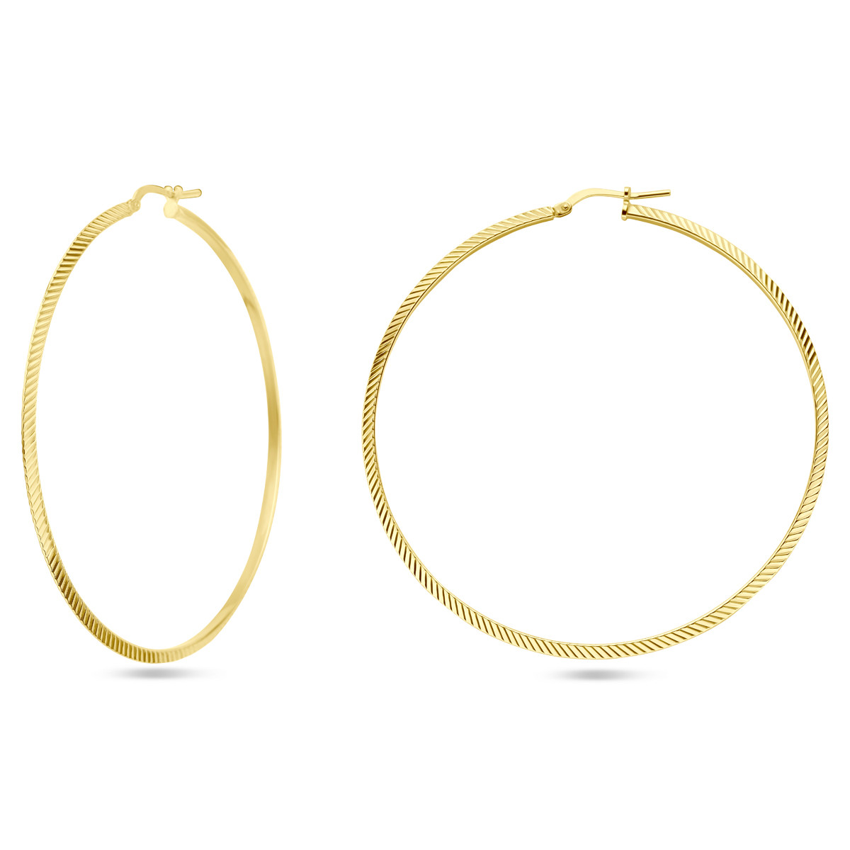 Smalle gold plated oorringen gediamanteerd 2.2 mm - Diameter 64