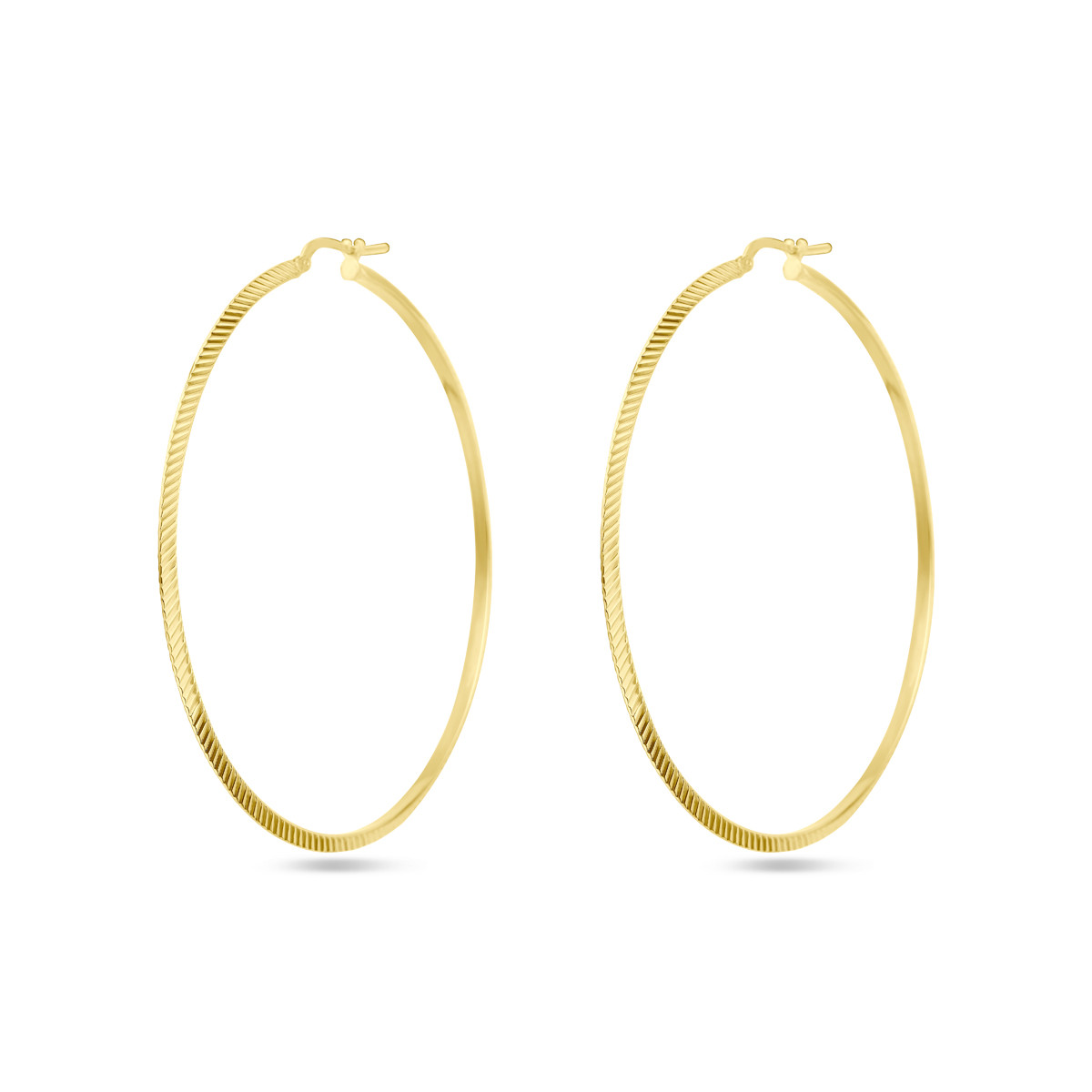 Smalle gold plated oorringen gediamanteerd 2.2 mm - Diameter 64