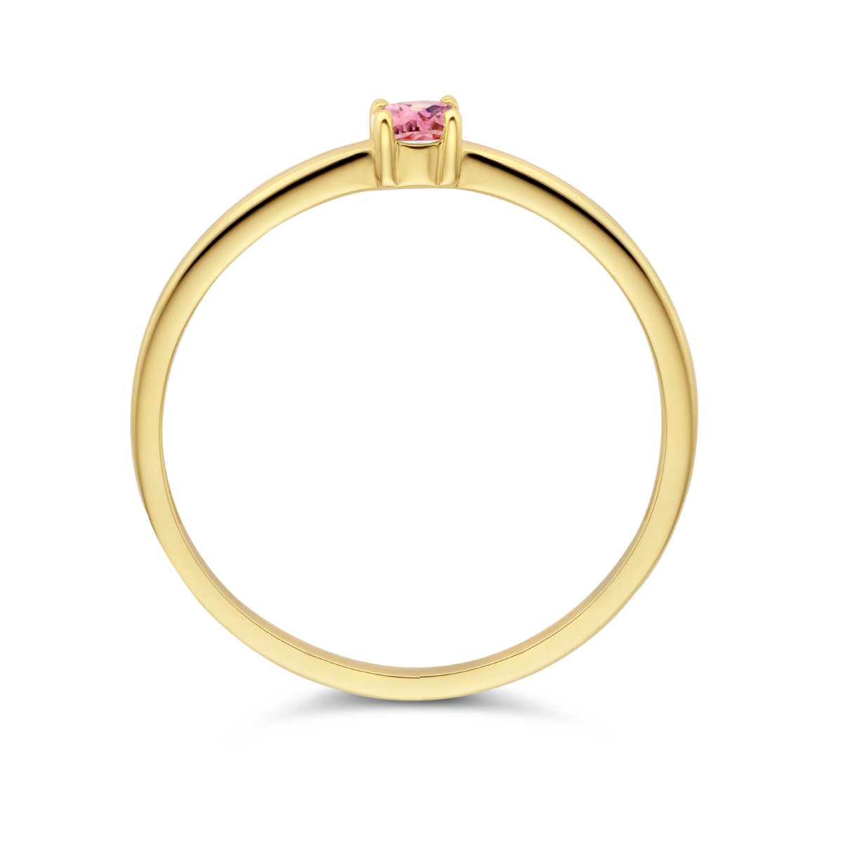 Gouden ring met geboortesteen toermalijn oktober